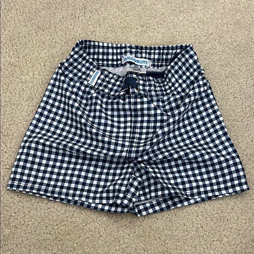 Ruggedbutts Blue and White Gingham Swim Shorts - NWT